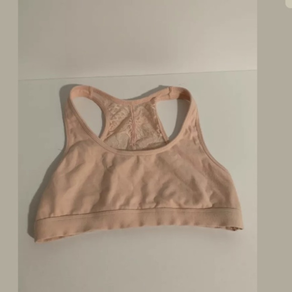 Pink Lace Racerback Bralette Womens  Color Pink